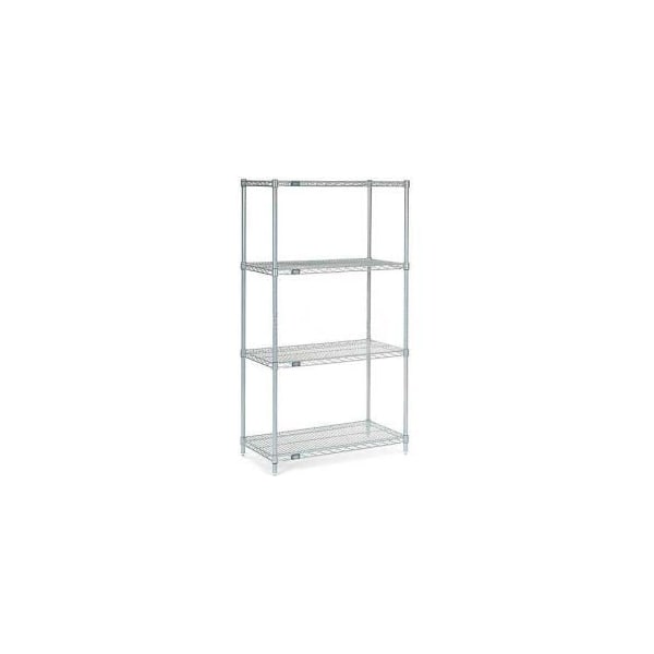 Global Equipment Nexelate Silver Epoxy Wire Shelving Starter 54"W x 24"D x 54"H 24545EP - main
